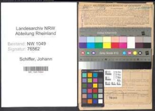 Entnazifizierung Johann Schiffer , geb. 20.10.1904 (Schlosser)