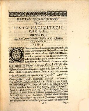 Heptas quaestionum philologico-historico-theologicarum de nativitatis Christi festo