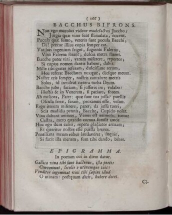 Bacchus Bifrons. [ ... mit Abbildungsbeschreibung].