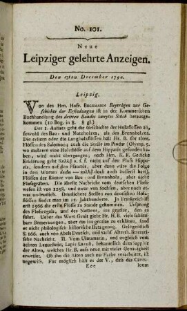 No. 101. Den 17ten December 1790.