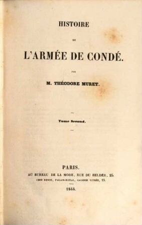 Histoire de l'armée de Condé. 2