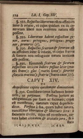 Caput XIV. De Acquisitione capitis eiusdemque diminutione