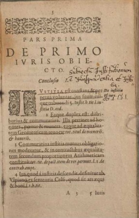 Pars Prima De Primo Ivris Obiecto.