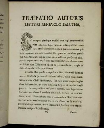 Præfatio Autoris Lectori Benevolo Salutem.