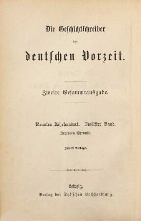 Die Chronik des Abtes Regino von Prüm