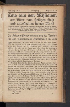 Nov.-Dez. 1915. Heft 11 u. 12