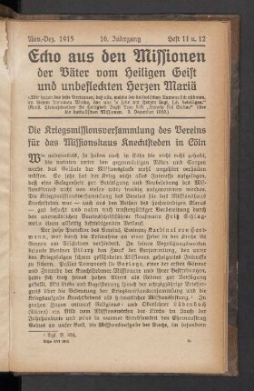 Nov.-Dez. 1915. Heft 11 u. 12