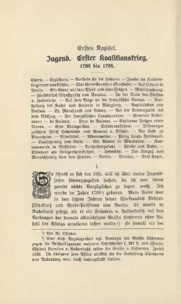 Erstes Kapitel. Jugend. Erster Koalitionskrieg. 1769 bis 1795