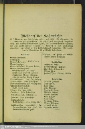 Metzdorf bei Hohenfichte