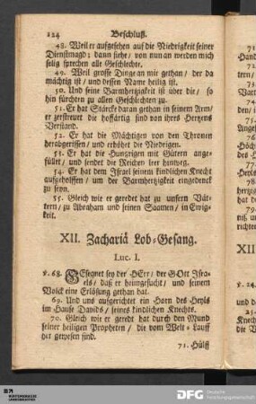 XII. Zachariä Lob-Gesang.