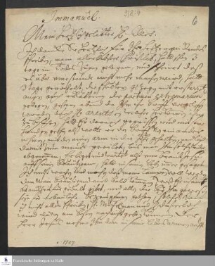 Brief von Johann Eberhard v. Exter an Heinrich Julius Elers.