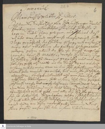 Brief von Johann Eberhard v. Exter an Heinrich Julius Elers.
