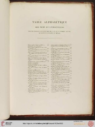 Table alphabétique