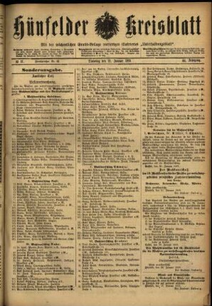 Zweite Ausgabe vom Dienstag, den 21. Januar 1919.