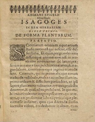 Adriani Spigelii ... Isagoges In Rem Herbariam Libri Dvo : Cum Indice Rerum & Capitum