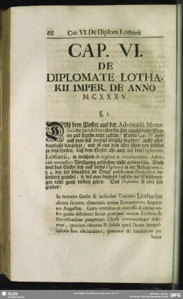 Cap. VI. De Diplomate Lotharii Imper. De Anno MCXXXV