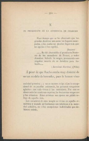 X - El Presidente de la Audiencia de Charcas