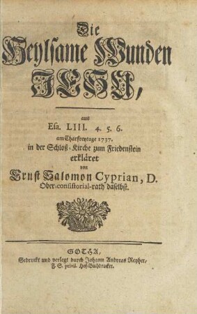 Die Heylsame Wunden JESU