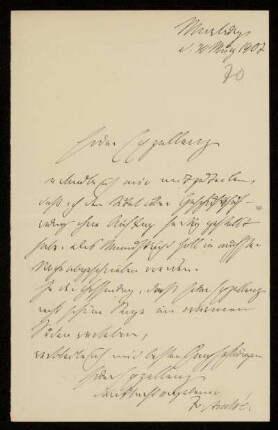 70: Brief von Fritz André an Gottlieb Planck, Marburg, 30.3.1907