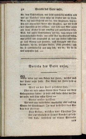 Vorrede des Vater unser.
