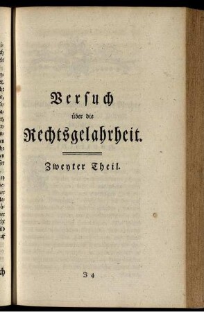 Versuch über die Rechtsgelahrheit. Zweyter Theil