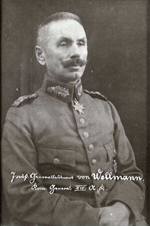 Wellmann, Richard Ludwig von; Generalleutnant, Kommandierender General des XIV. Reservekorps, geboren am 29.06.1859 in Schönfeld