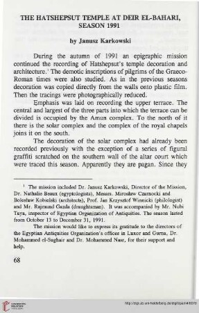 4: The Hatshepsut temple at Deir el-Bahari, season 1991