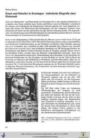 Kunst und Künstler in Kenzingen - ästhetische Biografie einer Kleinstadt