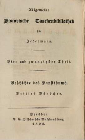 Geschichte des Papstthums, Bdch. 3
