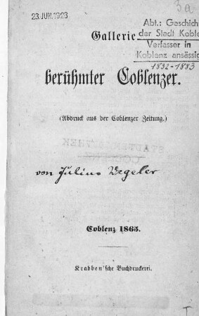 Gallerie berühmter Coblenzer