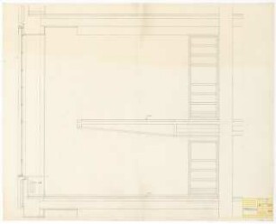 Hochschulbibliothek, Karlsruhe Neubau: Querschnitt 2.OG, 1:10