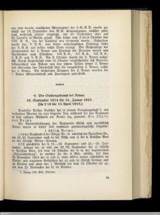 9. Der Stellungskampf bei Reims