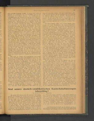Sind unsere deutsch-ostafrikanischen Kautschukpflanzungen lebensfähig?
