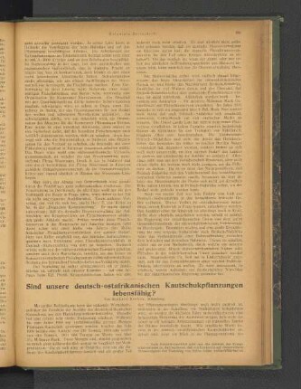 Sind unsere deutsch-ostafrikanischen Kautschukpflanzungen lebensfähig?