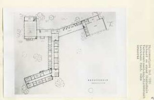 Entwurf Oberschule (Diplomarbeit bei Karl Wilhelm Ochs): Grundriss Erdgeschoss 1:200