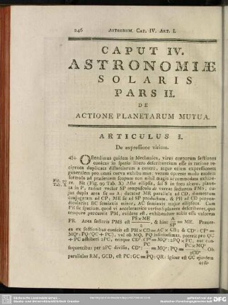 Caput IV. Astronomiae Solaris Pars II. De Actione Planetarum Mutua