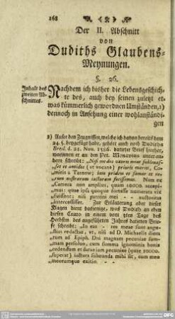 Der II. Abschnitt von Dudiths Glaubens-Meynungen