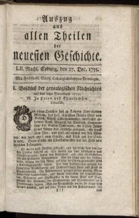 LII. Nachl. Coburg, den 27. Dec. 1755.