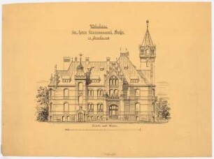 Villa Commerzienrat Becker, Stralsund: Ansicht von Westen 1:100