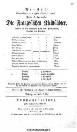 Die Französischen Kleinstädter