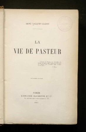La vie de Pasteur