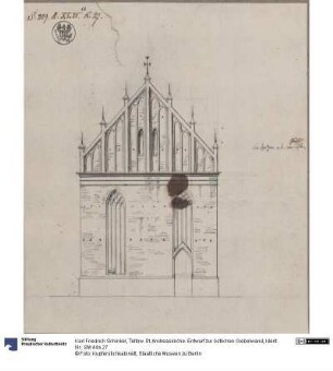 Teltow. St. Andreaskirche. Entwurf zur östlichen Giebelwand
