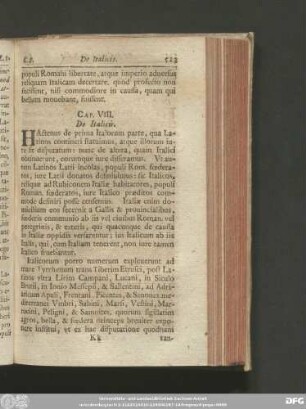 Cap. VIII. De Italicis.