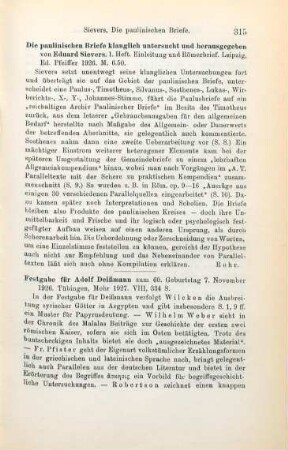 315 [Rezension] Paulus Apostel, Heiliger, Einleitung und Römerbrief