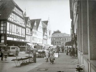 Lange Straße. Detmold. Blickrichtung Norden zum Rathaus