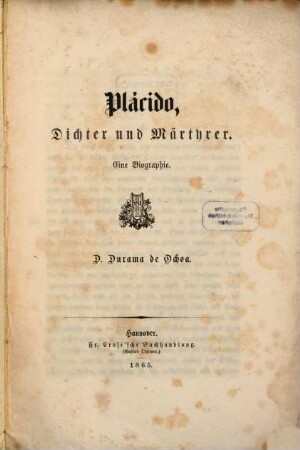 Plácido, Dichter und Märtyrer : Eine Biographie