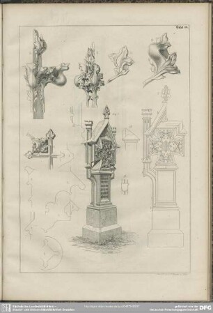 [Details des vorigen Blattes und ein einfacherer Grabstein]