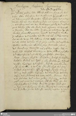 Privilegium Academiae Regiomontanae.