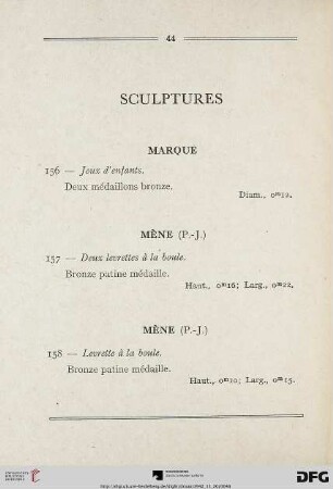 Sculptures (Nr. 156-158)