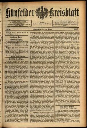 Ausgabe vom Samstag, den 06. März 1897.